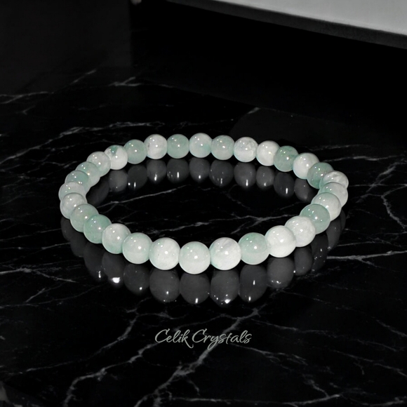 Larimar Bracelet 8mm Natural Stones Unisex Stretch Bracelet - Picture 4 of 6